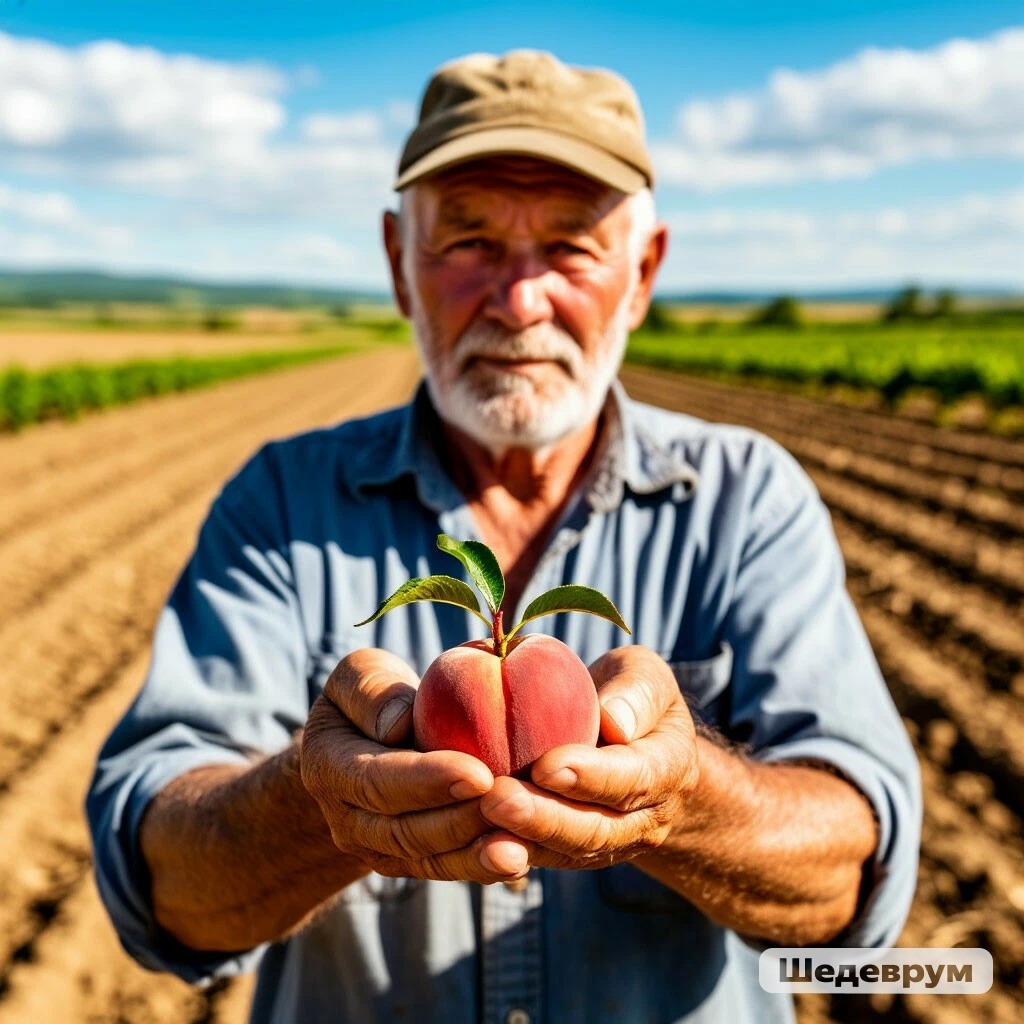 Таким  ИИшке представляется саженец персика...
