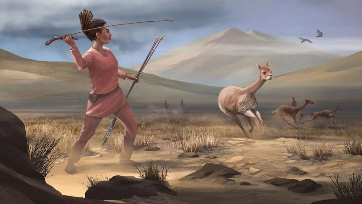 Художественная реконструкция, иллюстрирующая статью Р. Хааса «Female Hunters of the Early Americas», Sciences Advances, 2020, vol. 6, n°45