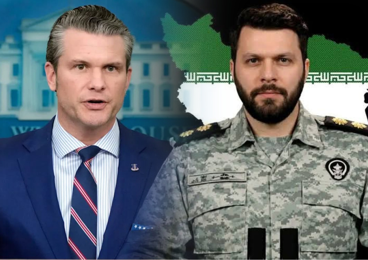 Пит Хегсет, министр войны Соединённых Штатов и Бригадный генерал Ибрагим Зольфагари, представитель центрального штаба Ирана