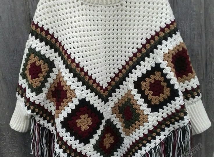 8 пончо крючком. Схемы