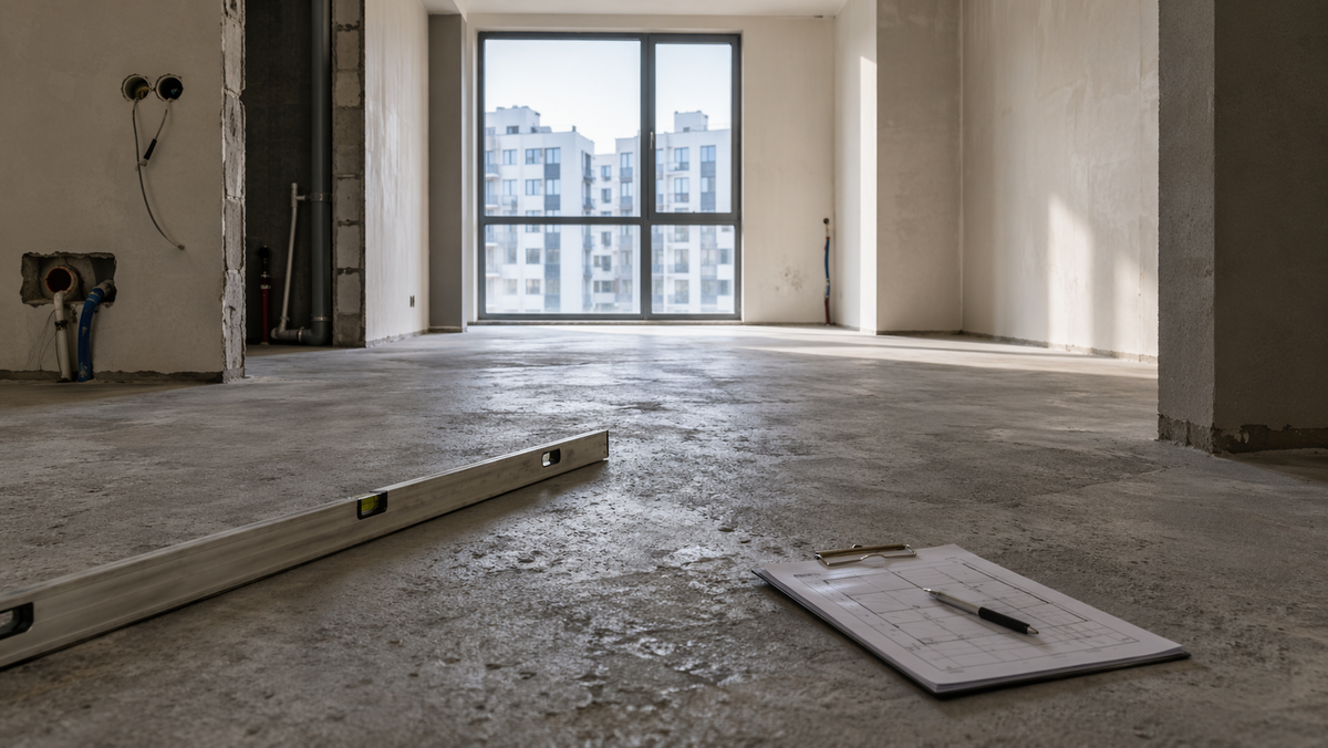 Стяжка пола от застройщика требует не визуальной оценки, а технической проверки до старта чистовых работ.