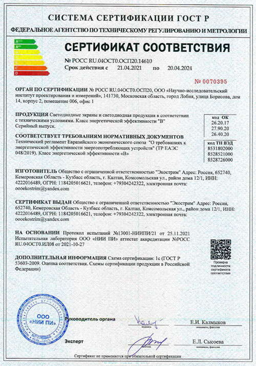 Внешний вид паспорта энергоэффективности