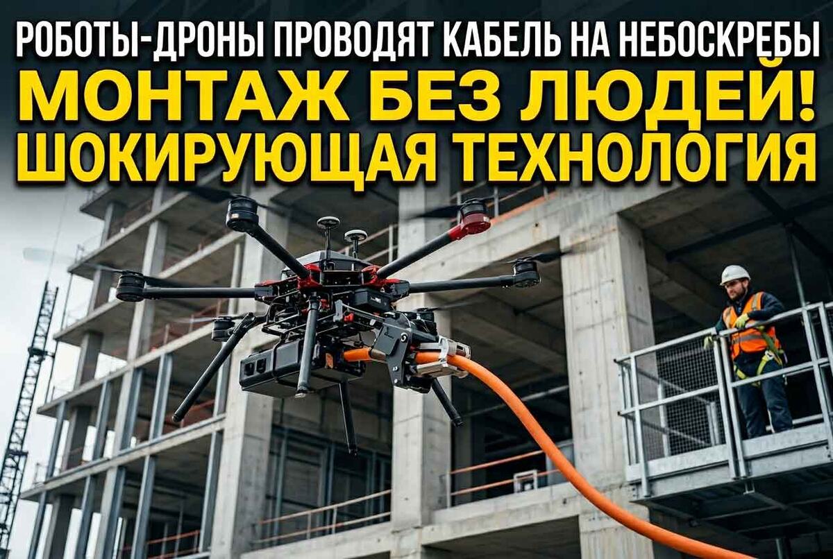 Роботизированный электромонтаж: как дроны завоевывают высоту