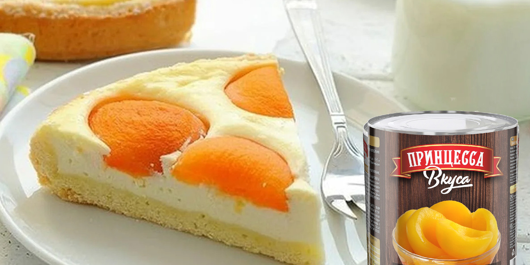 Чизкейк с консервированными персиками
