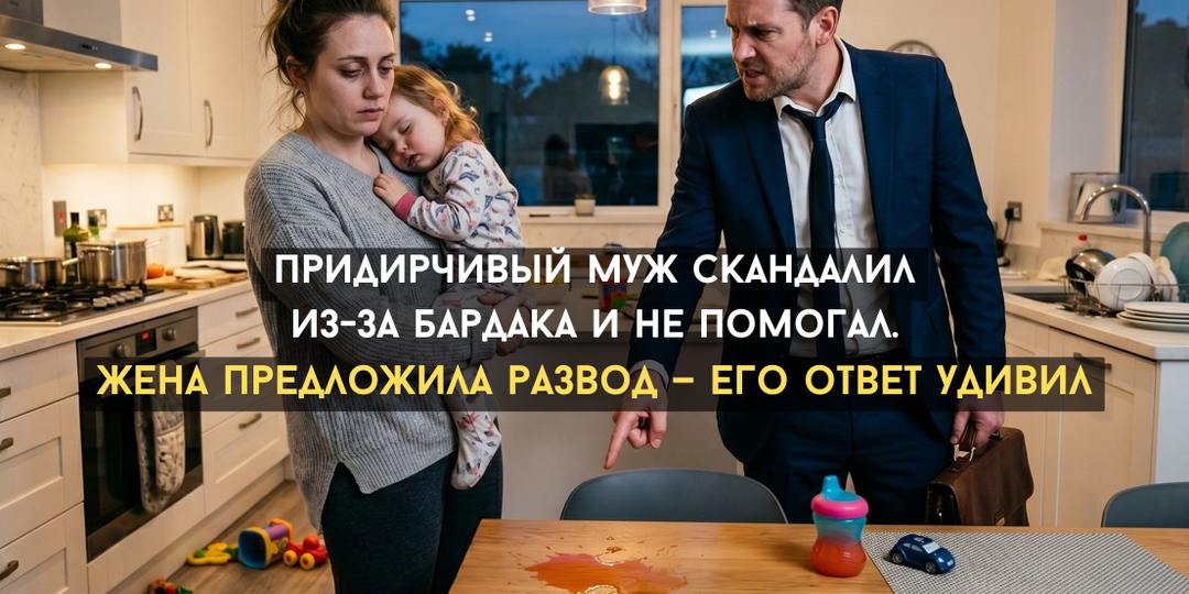 Придирчивый муж скандалил из-за бардака и не помогал. Жена предложила развод — его ответ удивил