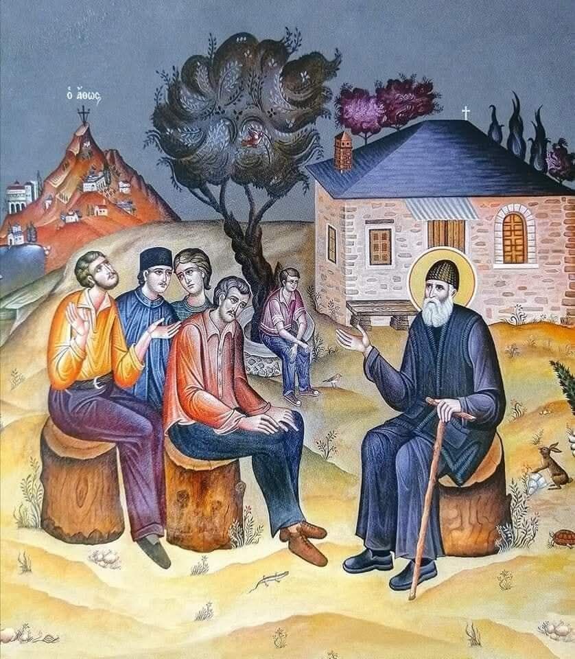 Преподобный Паисий Святогорец наставляет паломников