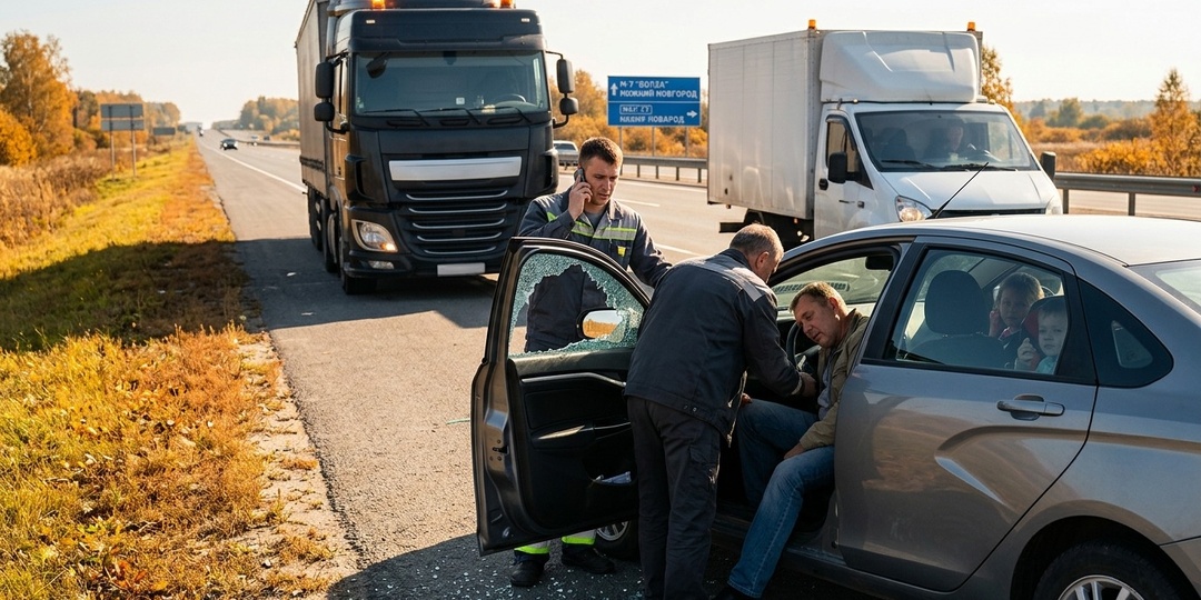 Я дальнобойщик, веду фуру 22 года и один раз остановил машину прицепом. Там было трое детей