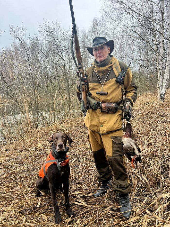 С добытым селезнем