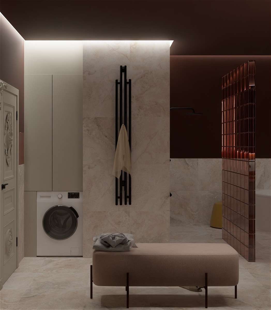 на полу и стенах плитка Гранитея Куказар