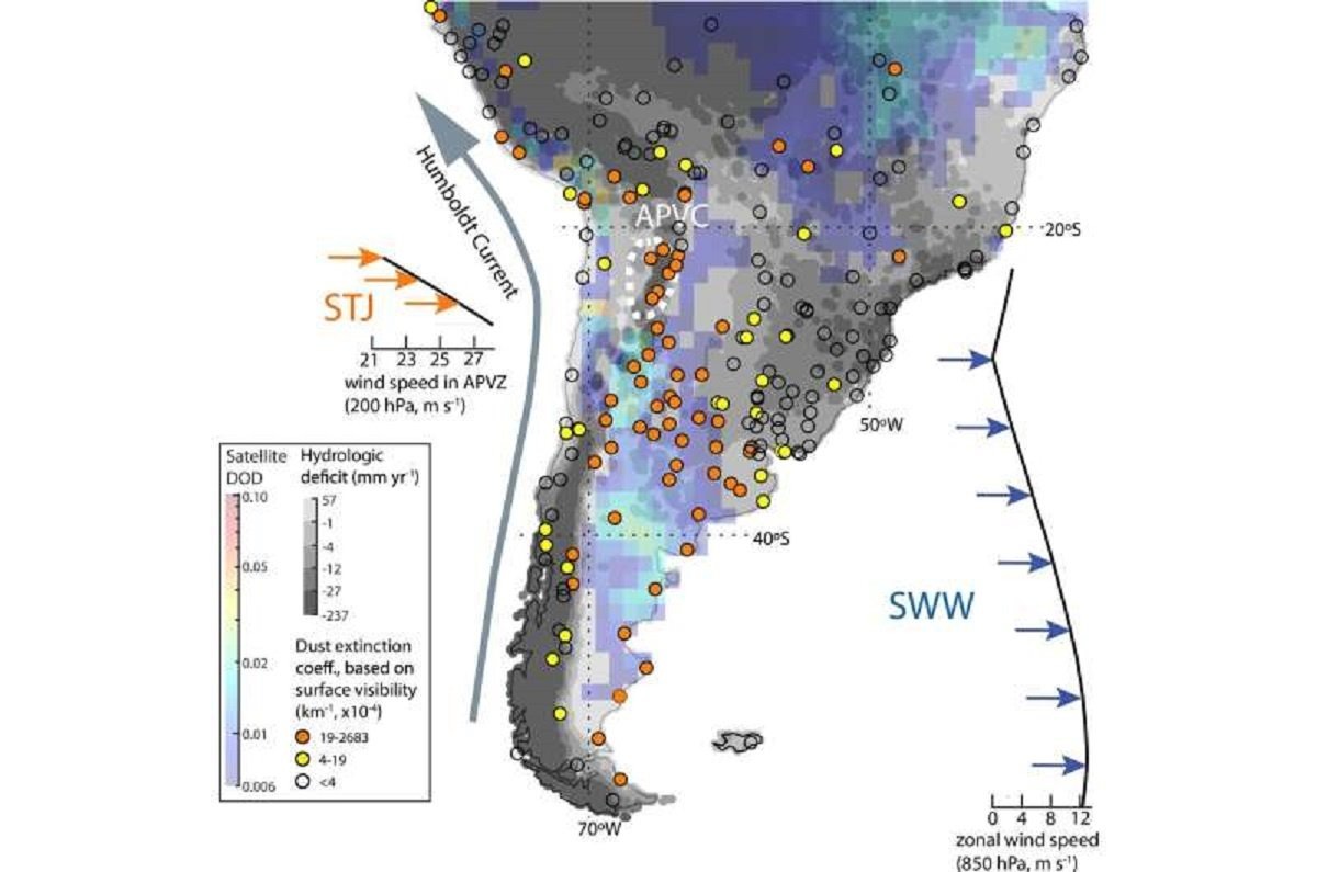    Распрстранение вулканического пепла из Южной Америки в позднем миоцене