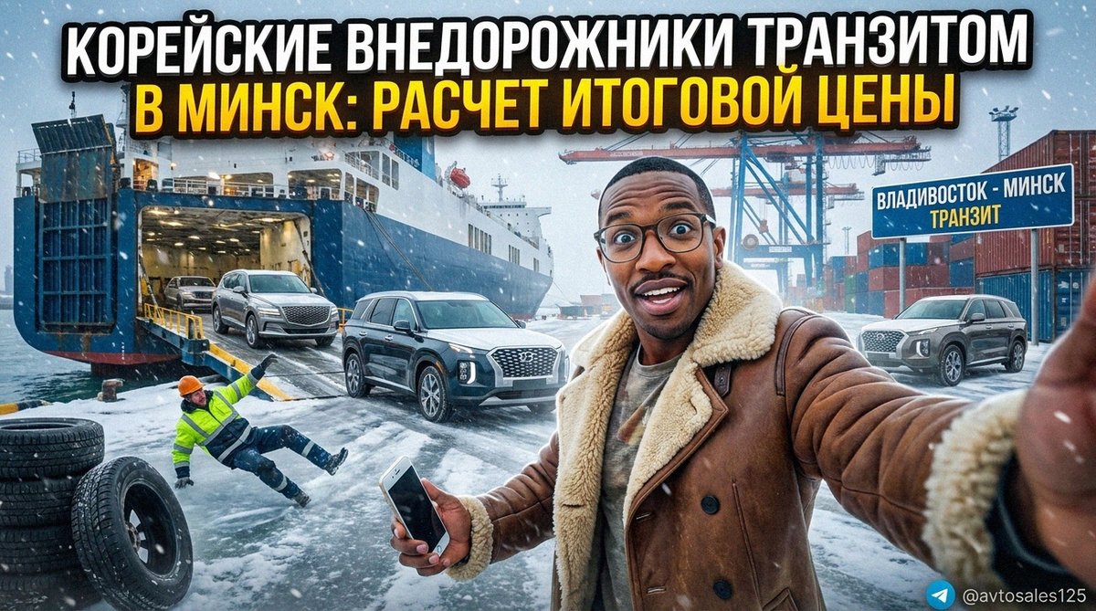    Процесс транзитной доставки и расчет стоимости корейских внедорожников для Минска. Авто Сейлс