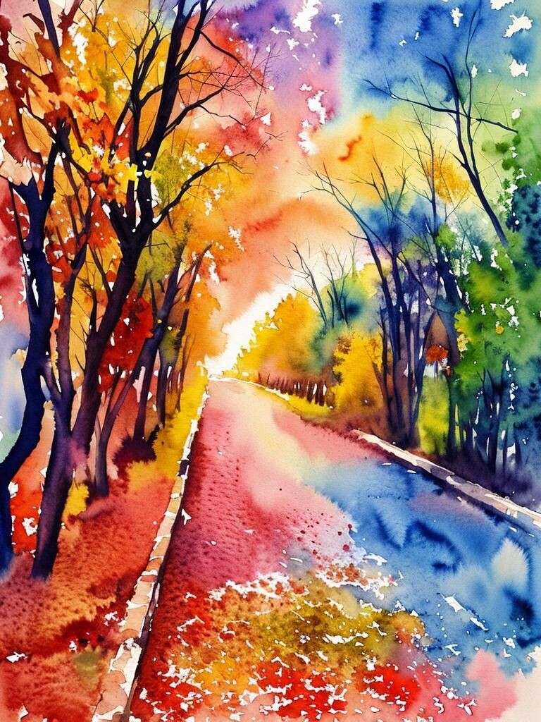 Обработка фото нейросетью, акварель.