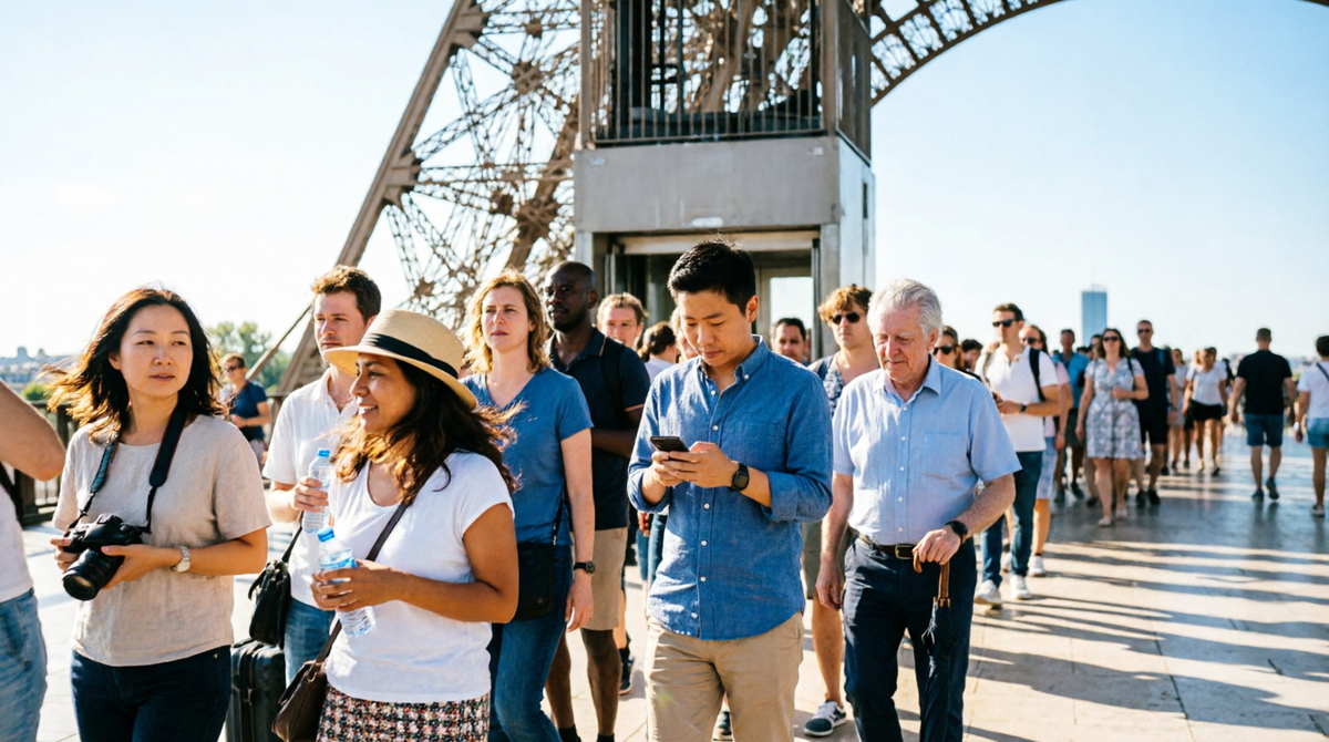 Основная очередь к лифтам — 1–2 часа ожидания в пик