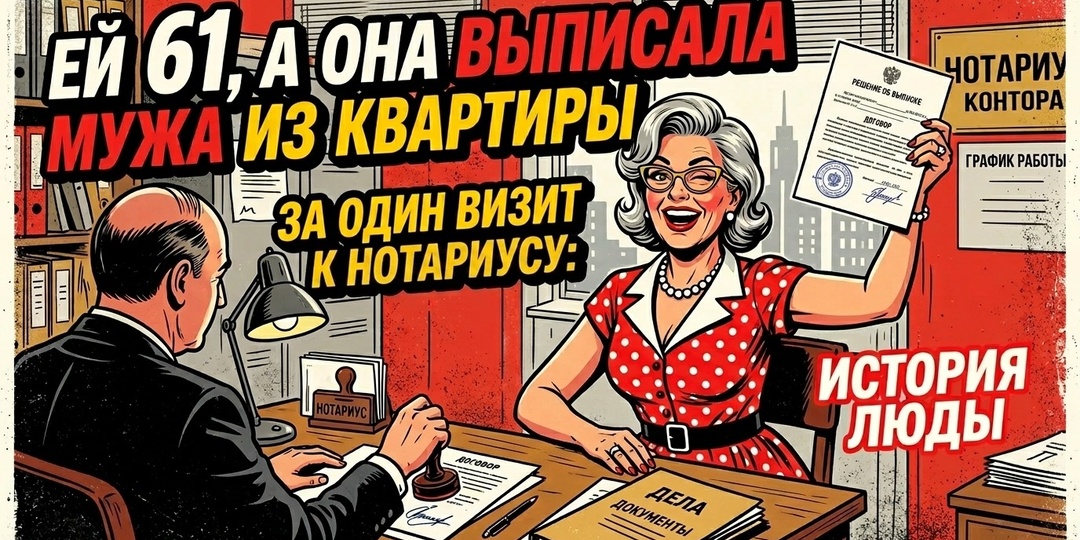 Ей 61, а она выписала мужа из квартиры за один визит к нотариусу: история Люды