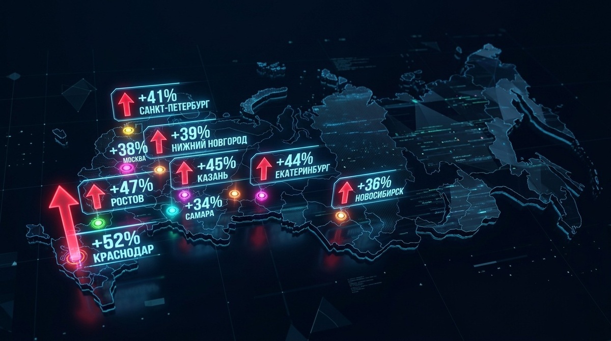Карта России с %