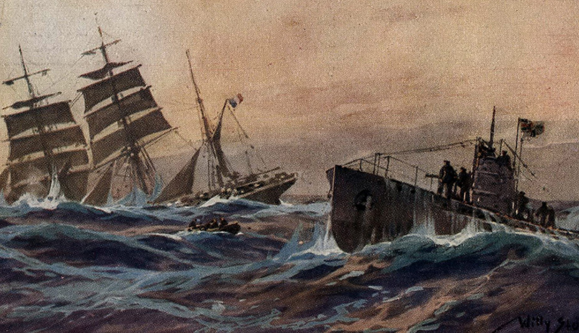 Неограниченная подводная война в действии, немецкая картина