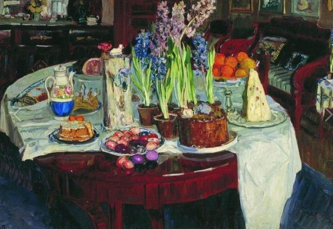 С. Жуковский. Пасхальный натюрморт. 1915 г.