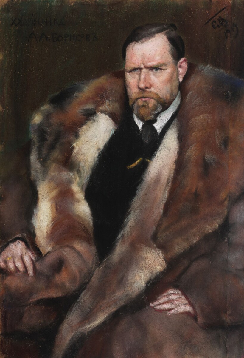 Сергей Малютин. Портрет художника А. А. Борисова. 1919. Холст, пастель.
Государственная Третьяковская галерея
