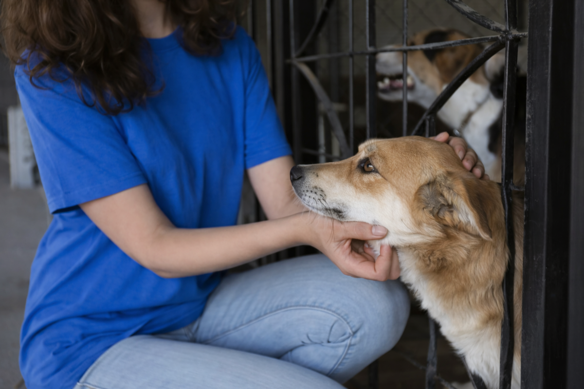 Волонтёр с собакой 