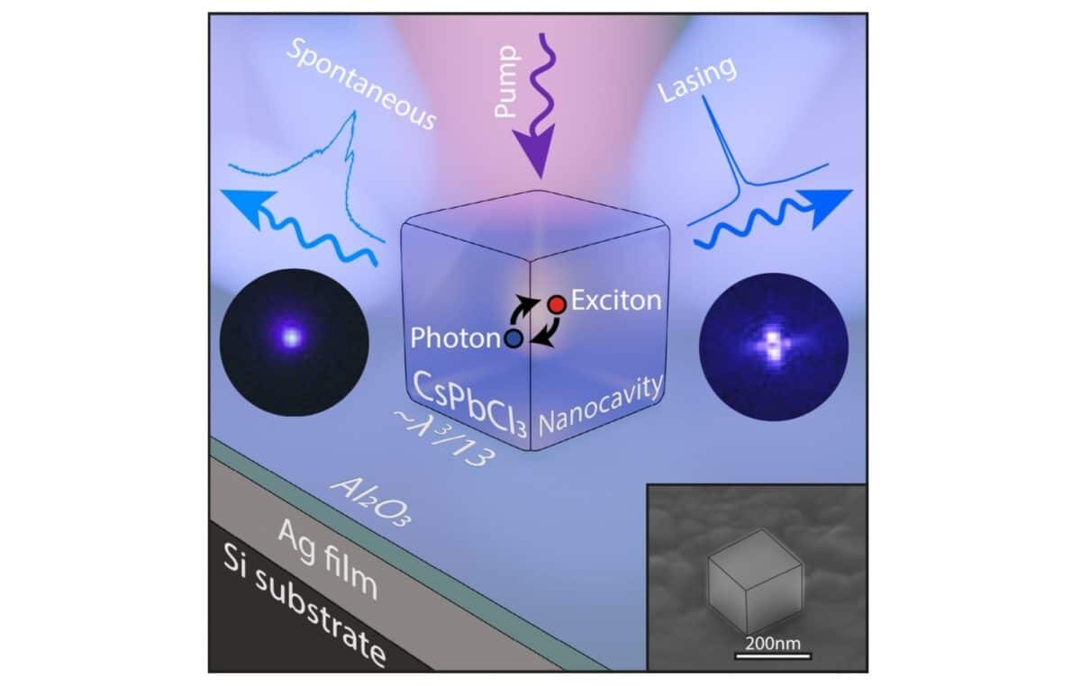    Дизайн экспериментального образца, представляющего собой перовскитный поляритонный нанолазер на серебряной пленке с прослойкой из Al2O3 / © npj Nanophotonics