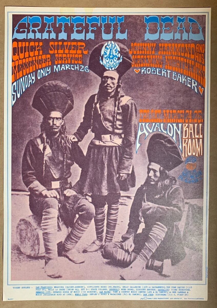Афиша выступления Grateful Dead в Avalon Ballroom, 1967 г. Фото из открытых источников.