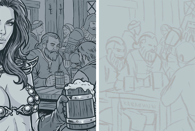 Пример того, как меняется рисунок по мере своего рисования. 