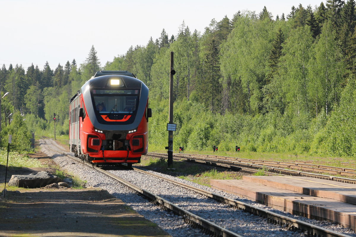 Рельсовый автобус РА-3 «Орлан» на станции Янисъярви