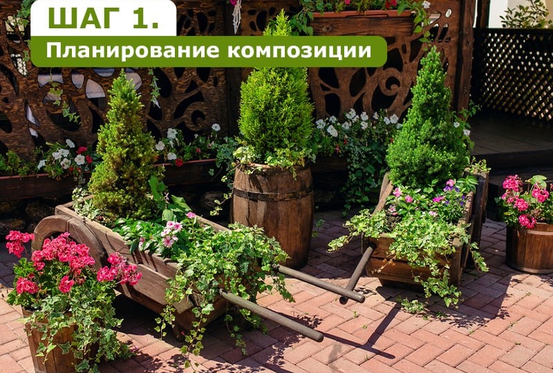 Создание контейнерного цветника по шагам