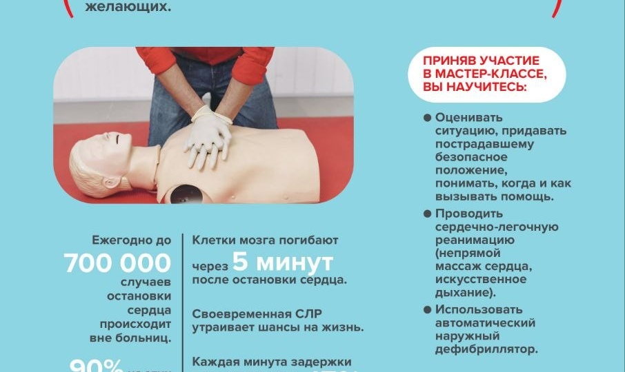 ❤️ Ближайший мастер-класс по сердечно-легочной реанимации для всех желающих состоится 22 апреля