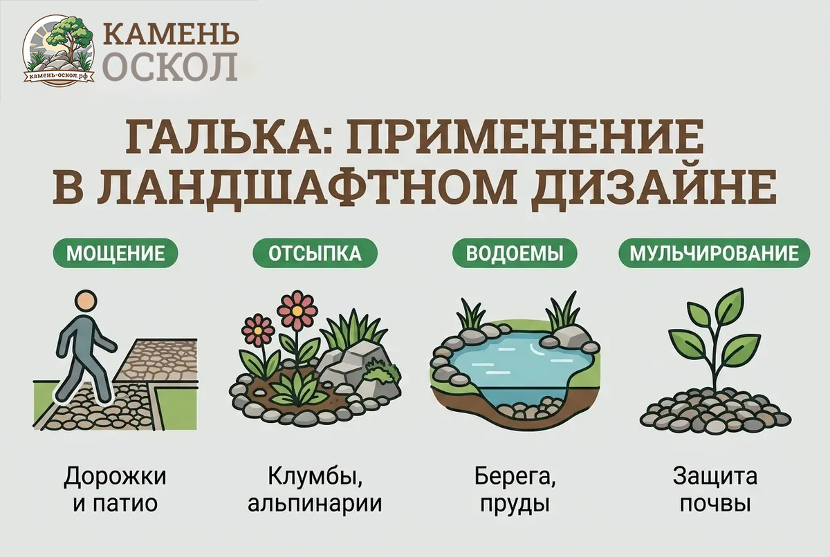 Галька для ландшафтного дизайна
