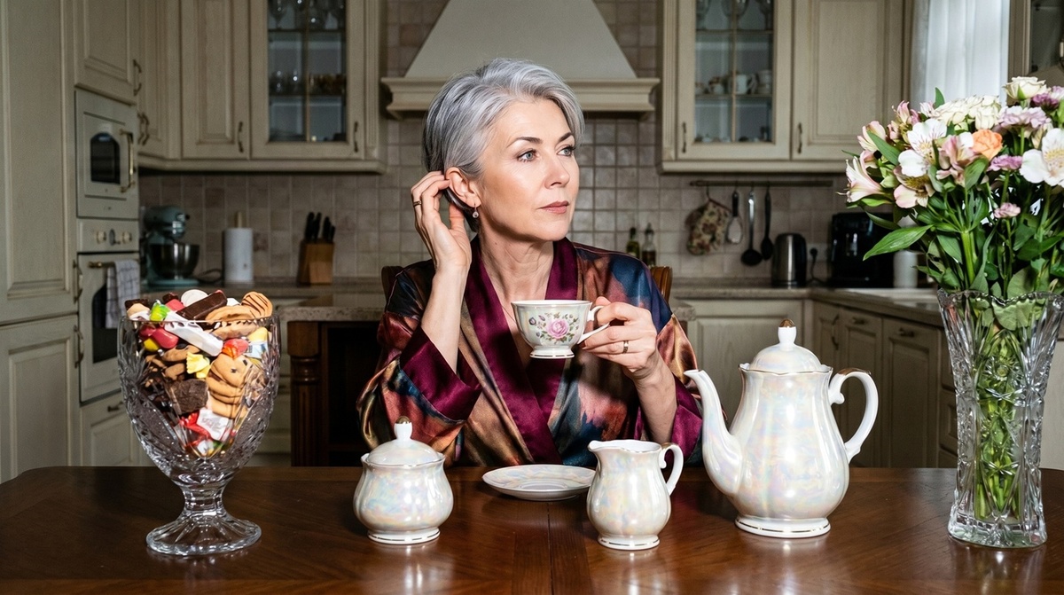 Я села за стол. Взяла чашку за изящную ручку. Фарфор просвечивал на свету, он был невесомым, теплым. 