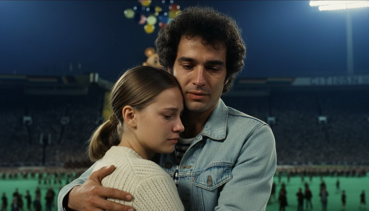 Они стояли обнявшись, а над стадионом медленно уплывал в небо Олимпийский Мишка...