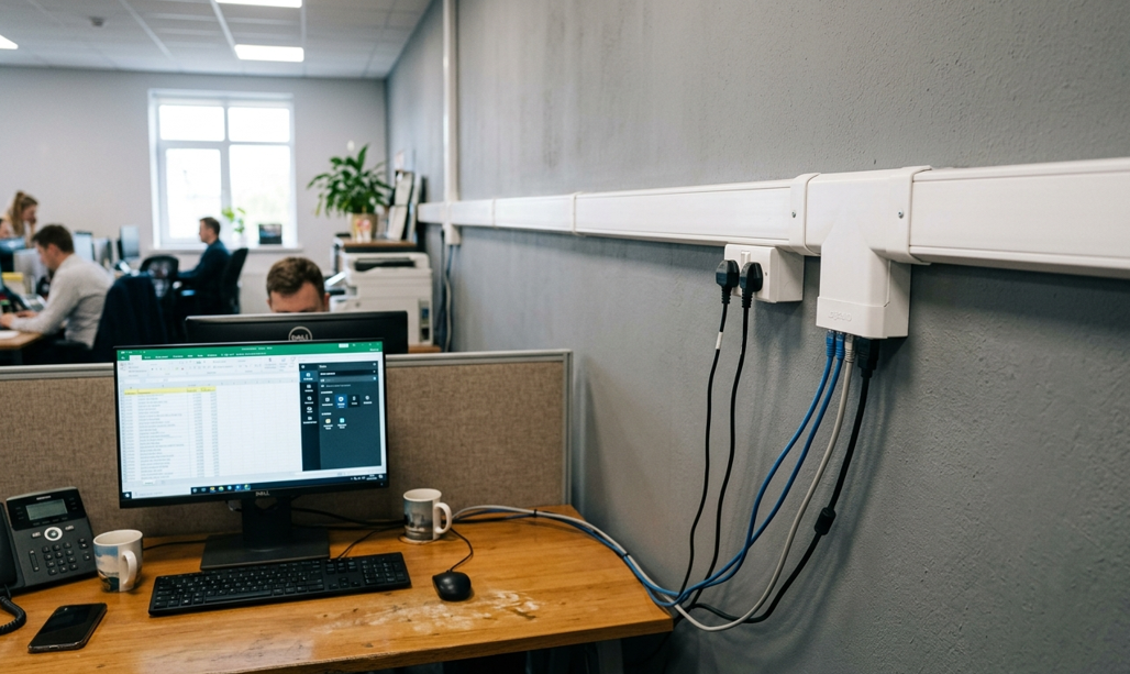 Кабель-канал для проводов в офисе