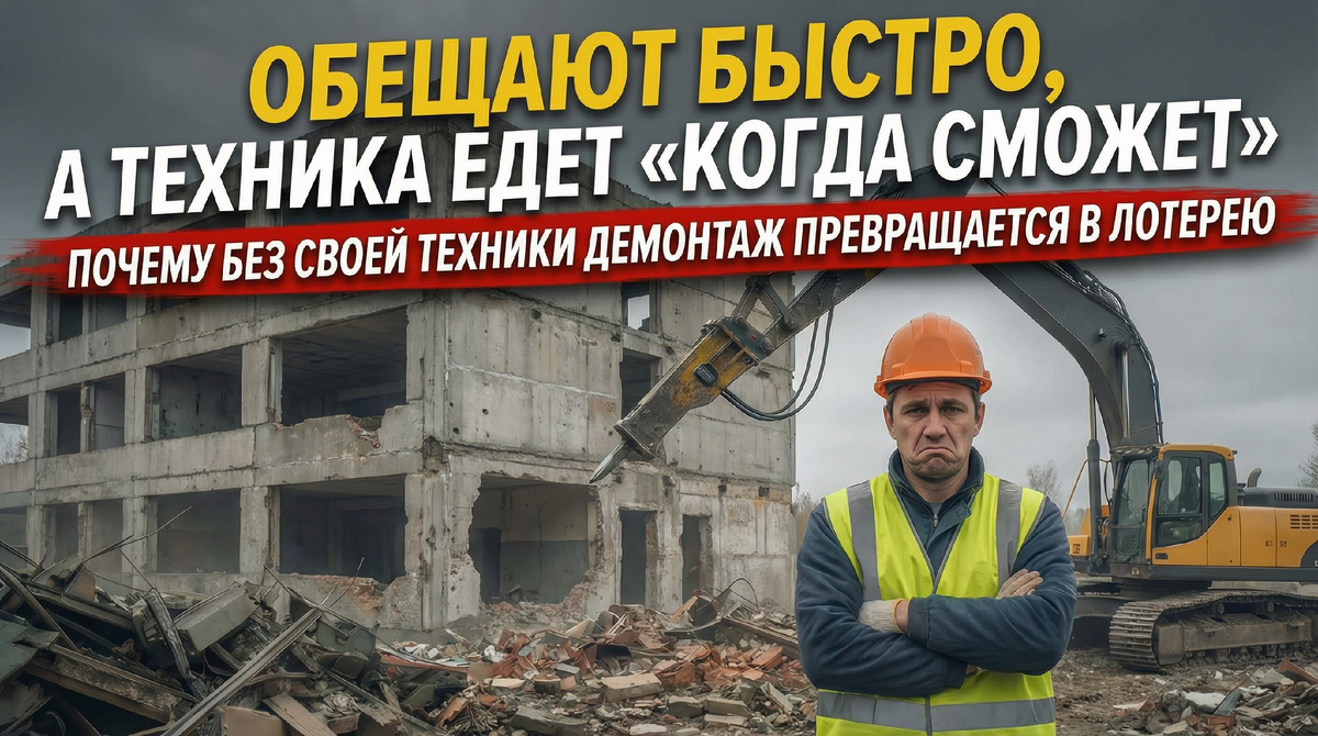 Обещают быстро, а техника едет «когда сможет»: почему без своей техники демонтаж зданий и сооружений превращается в лотерею