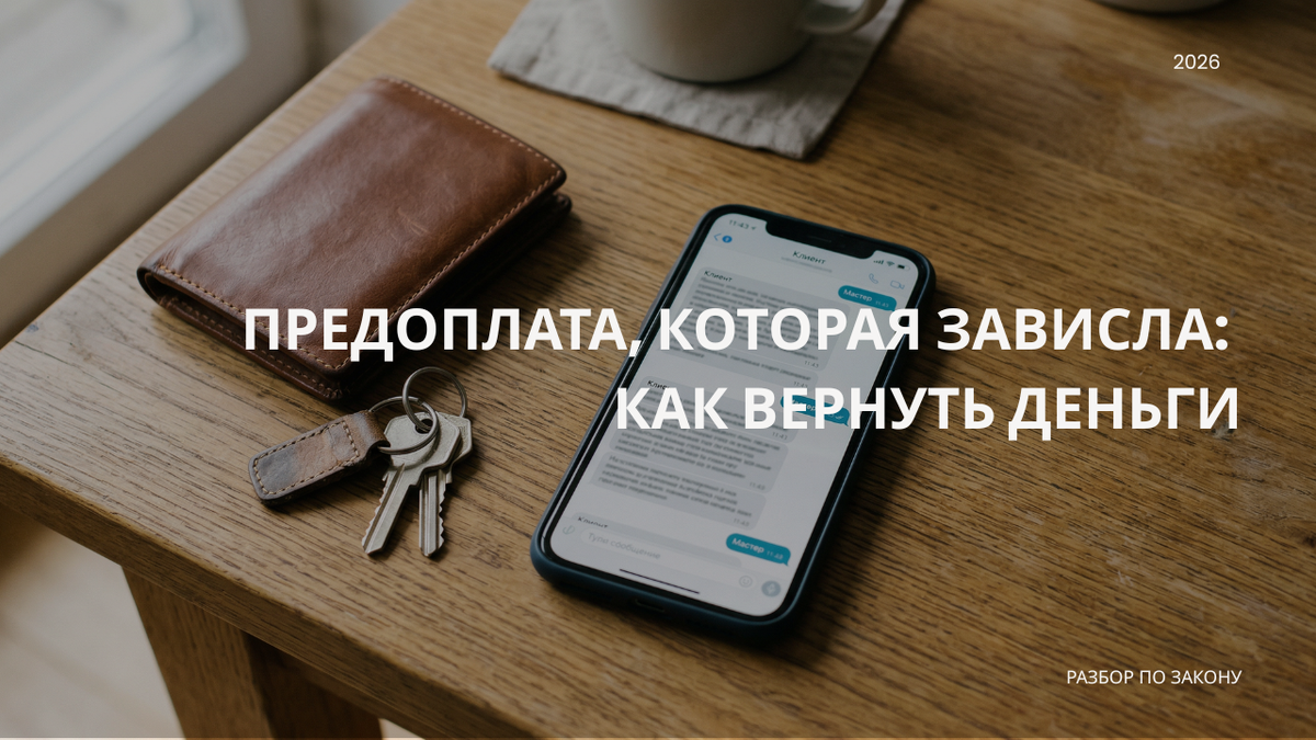 Мастер взял предоплату и пропал в тумане обещаний «скоро начну»? Пишу, как грамотно требовать работу или возврат денег и когда есть смысл идти дальше.