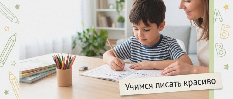    Иллюстрация к материалу: Как помочь ребёнку освоить письмо: от первых букв до красивого почерка