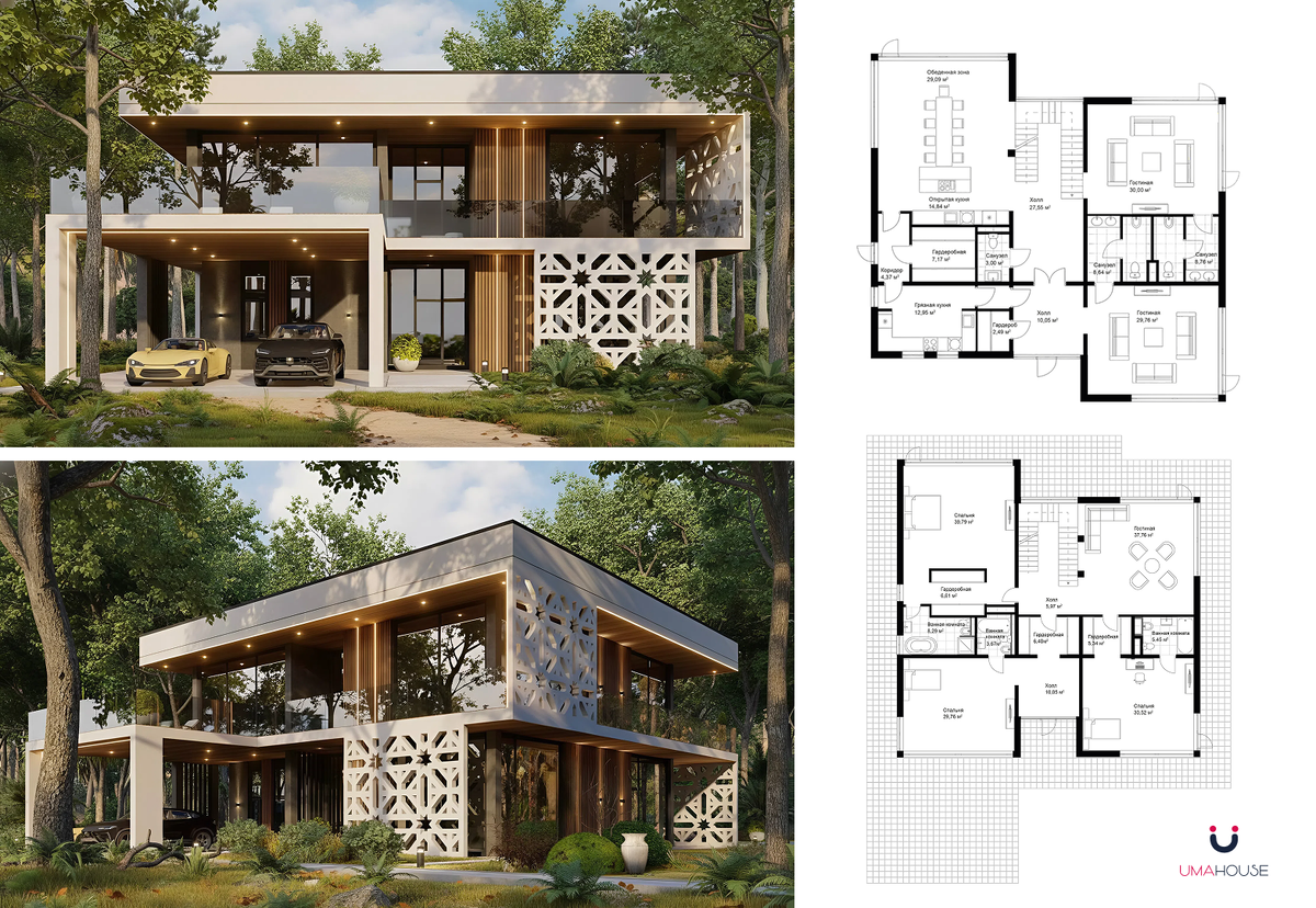 Проект дома из ЖБИ-панелей от Архитектурно-строительной компании UMAHOUSE - UMA-Art2 "Резиденция ШАЛЯПИН" https://umahouse.ru/umaart2