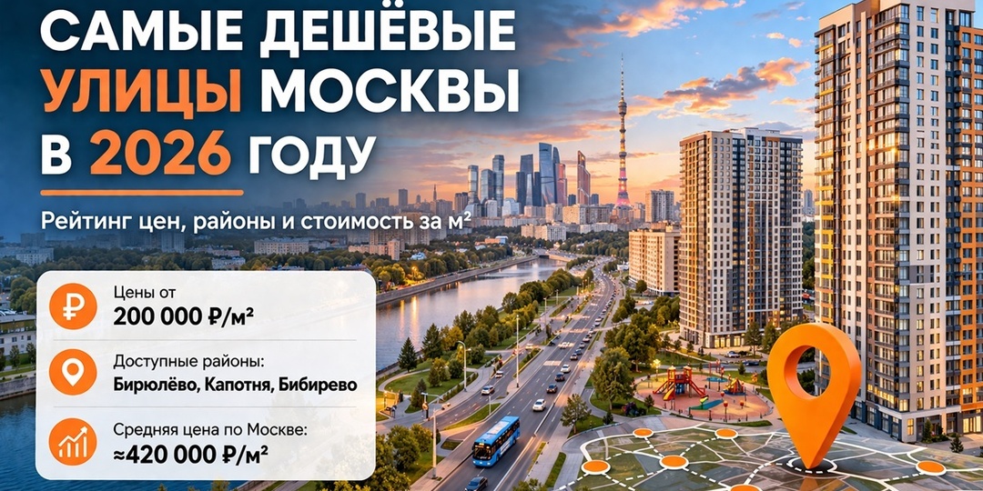 Самые дешёвые улицы Москвы в 2026 году — рейтинг цен на квартиры и стоимость за м² | MapEstate