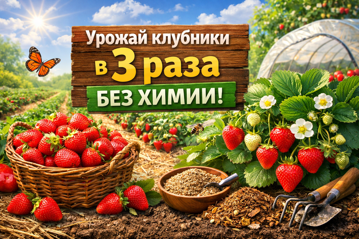 Как увеличить урожай клубники в 3 раза, без химии и лишних затрат. Все рабочие приемы в одной статье