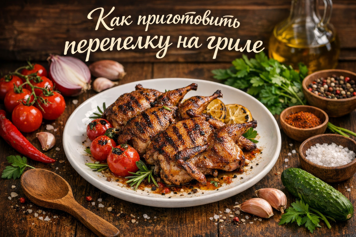 Перепелки на гриле 