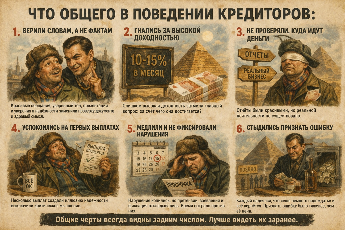 общее в поведении кредиторов