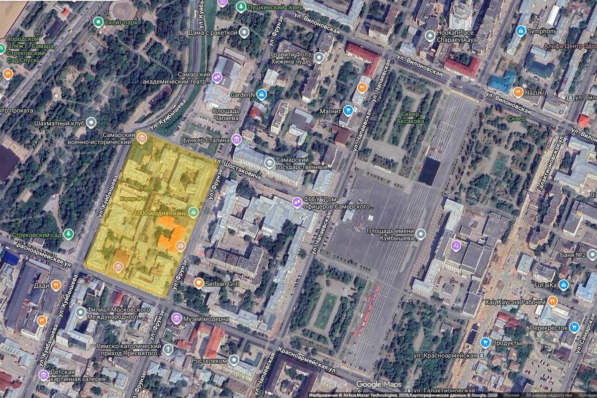 Квартал №93 на карте современной Самары