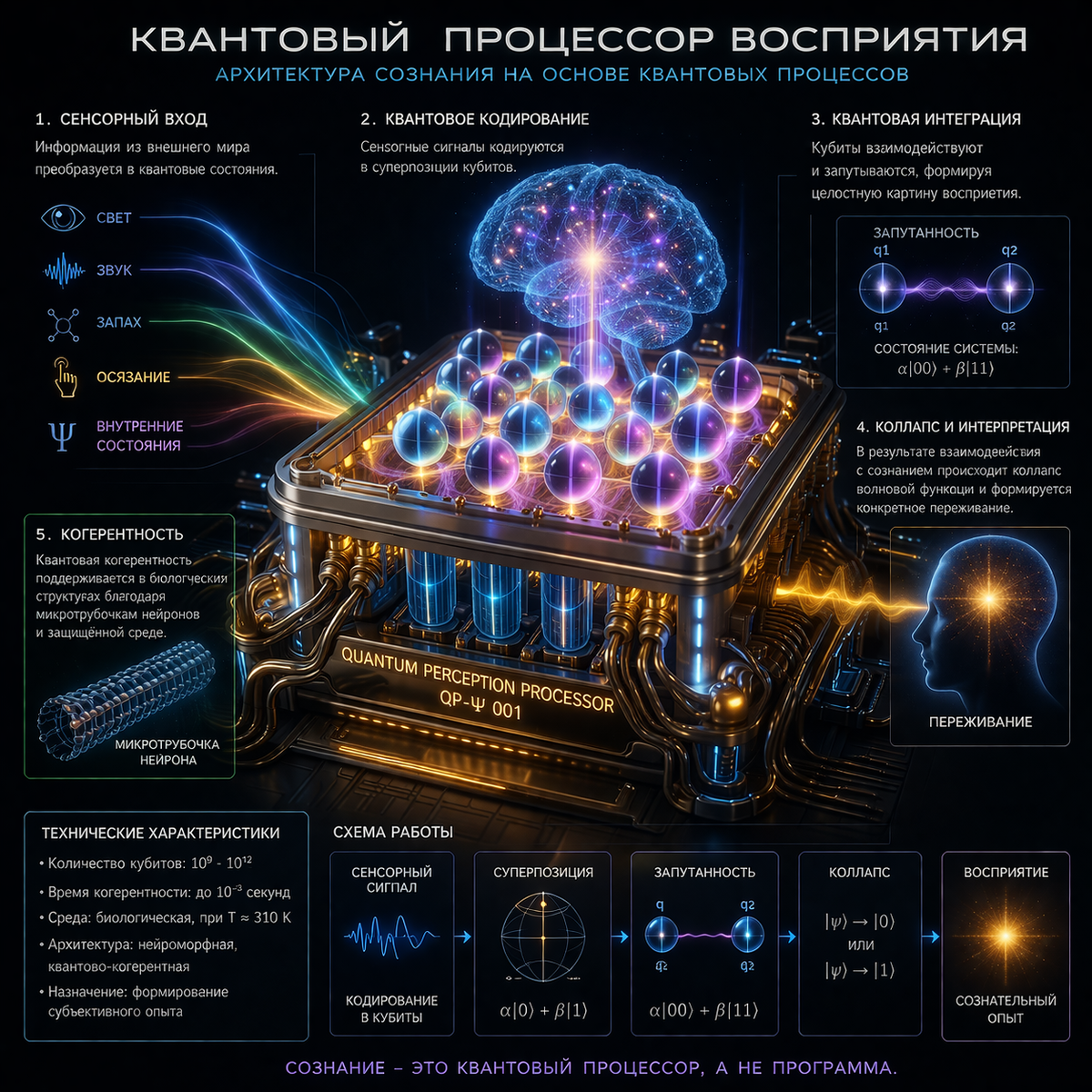 Тьма в свет, свет в тьму. Квантовый процессор восприятия