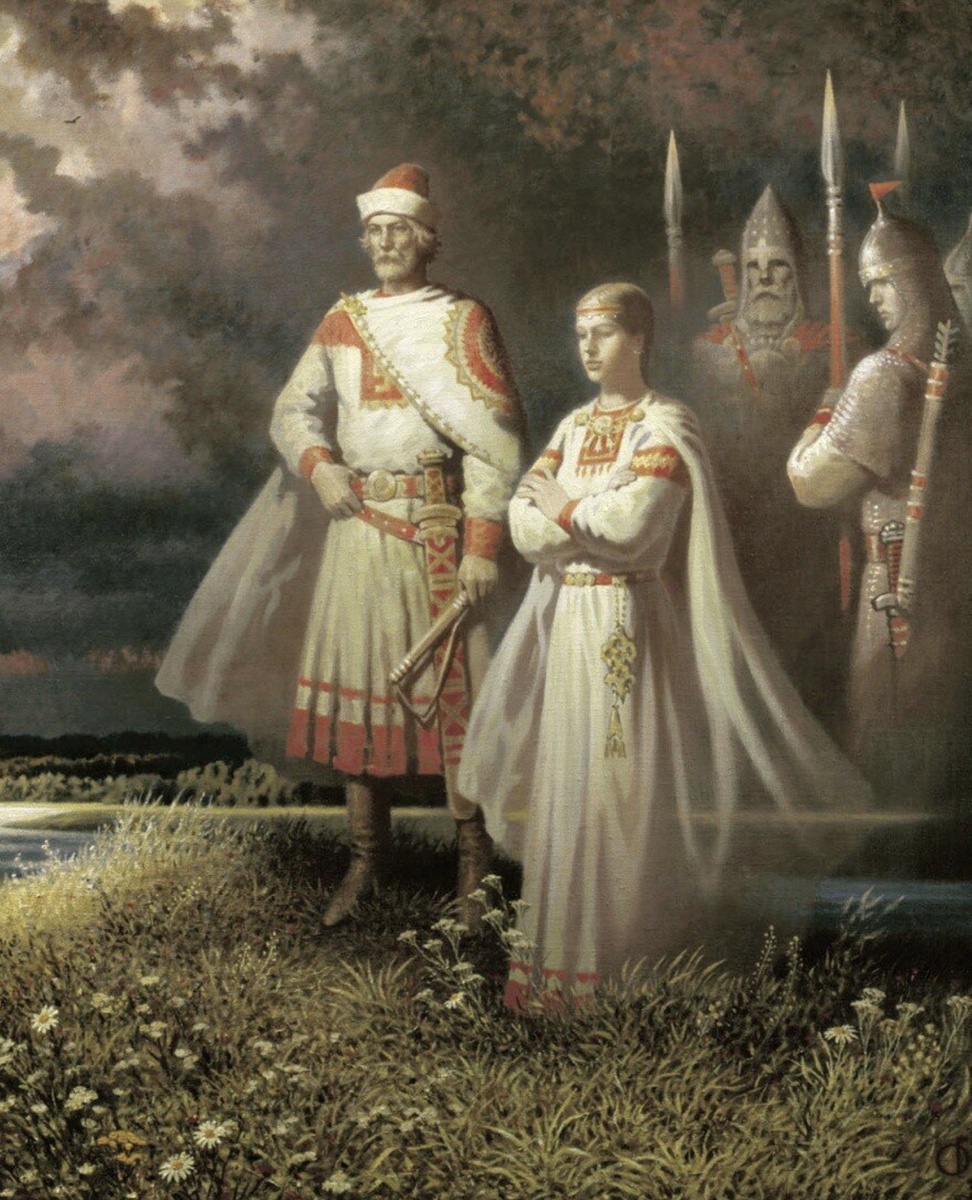 Князь Олег Вещий и княжна Людмила Острожская, из Интернета. 