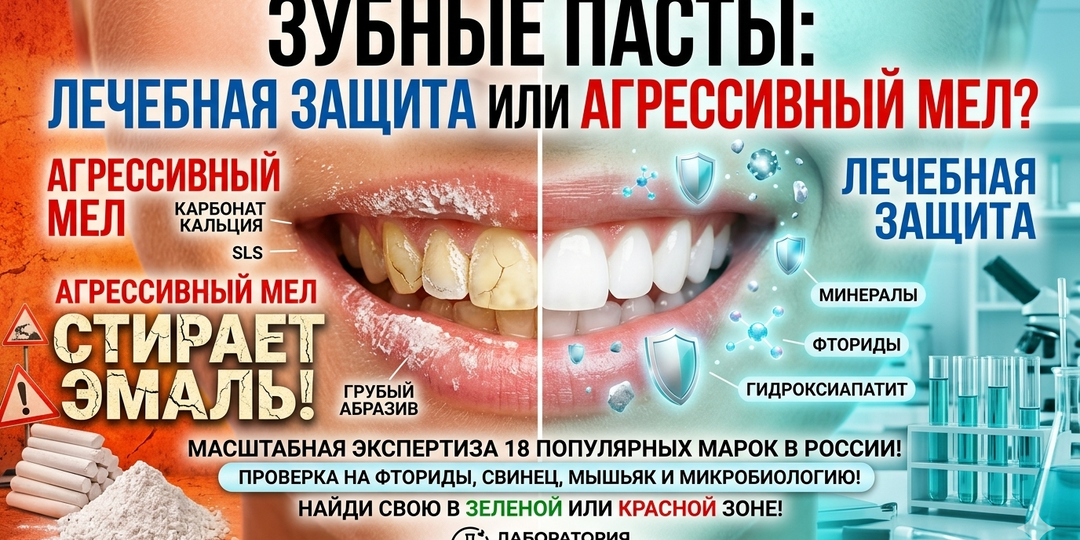 Зубные пасты: Лечебная защита или агрессивный мел, стирающий эмаль? (Масштабная экспертиза 18 марок)