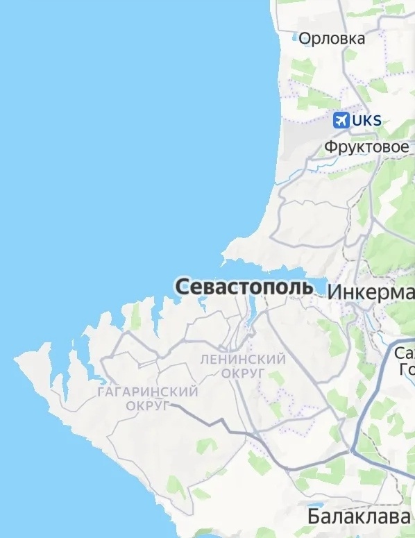 Город федерального значения Севастополь на карте мира. Ниже можно заметить посёлок или город с интересным названием. Но на карте  значится, что он находится в Севастополе. Так же называется маска, которая прячет лицо, оставляя только дырки для глаз. Оттуда же.