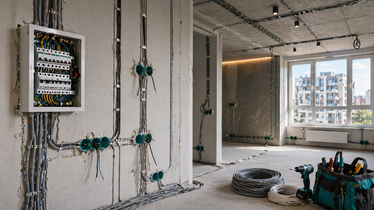 Электрика от застройщика может выглядеть готовой, но именно такая база чаще всего требует самой внимательной проверки до старта ремонта.