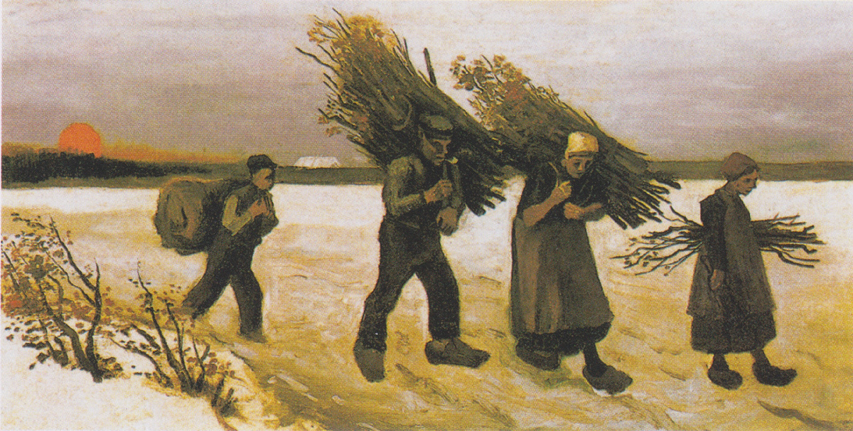 Винсент Ван Гог "Крестьяне, несущие хворост" 1884