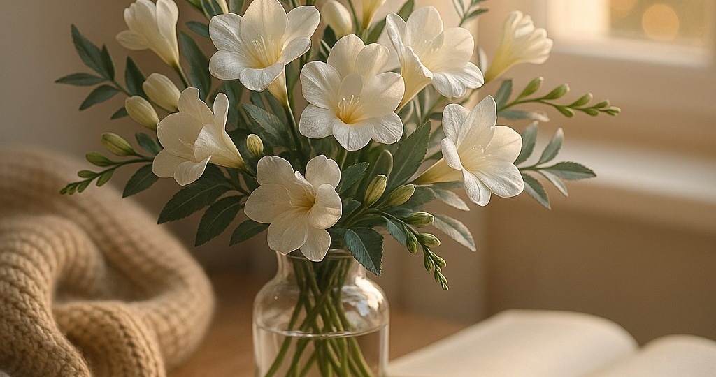 Пусть этот утренний аромат фрезий мягко настраивает день на спокойствие и вдохновение