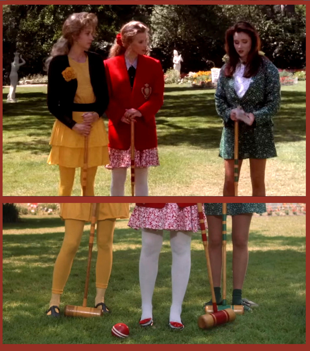 Яркие "светофорные" цвета и лосины выдеряют троицу Хэзер из толпы студентов 